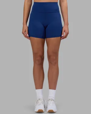 Fusion Ultra High-Rise 6" Short Pockets - Midnight Blue Supportive Design Fit Breathable Fabric Maternity Wear