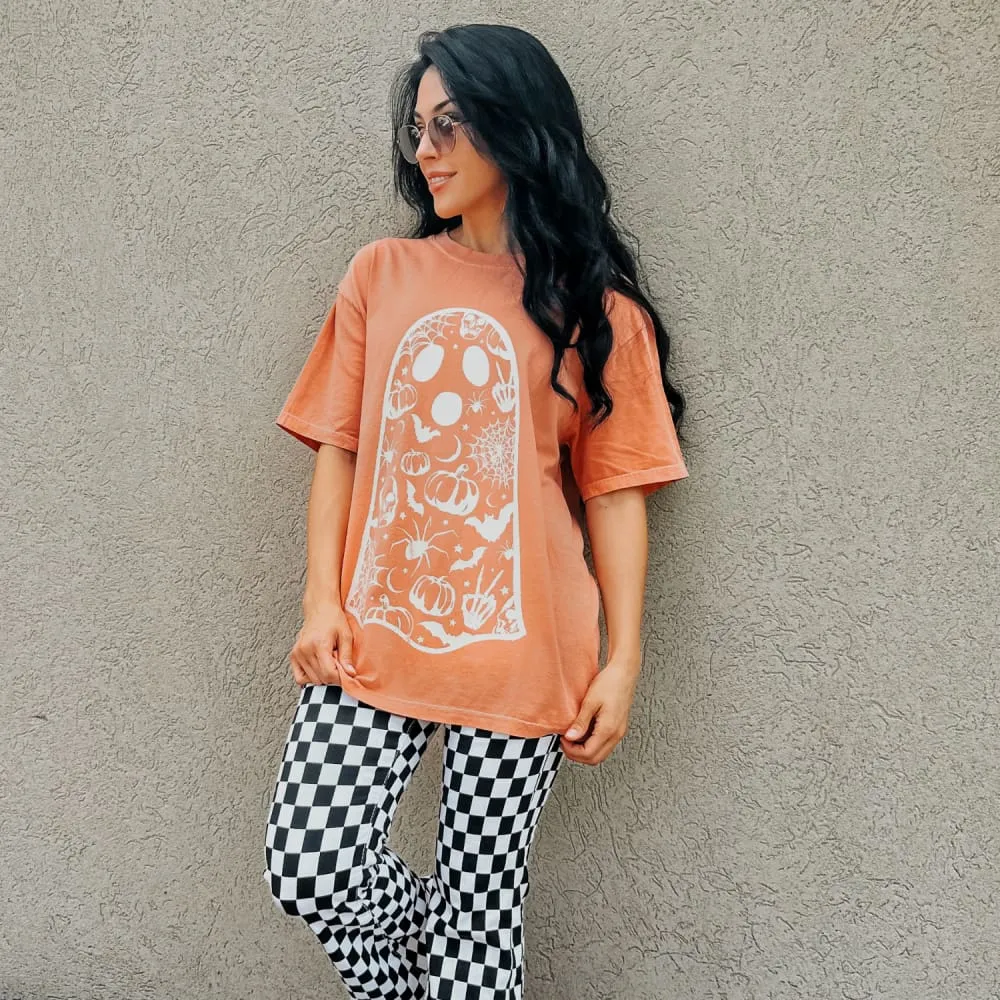 Stay Spooky Ghost - Terracotta Tee Relaxed Waistband