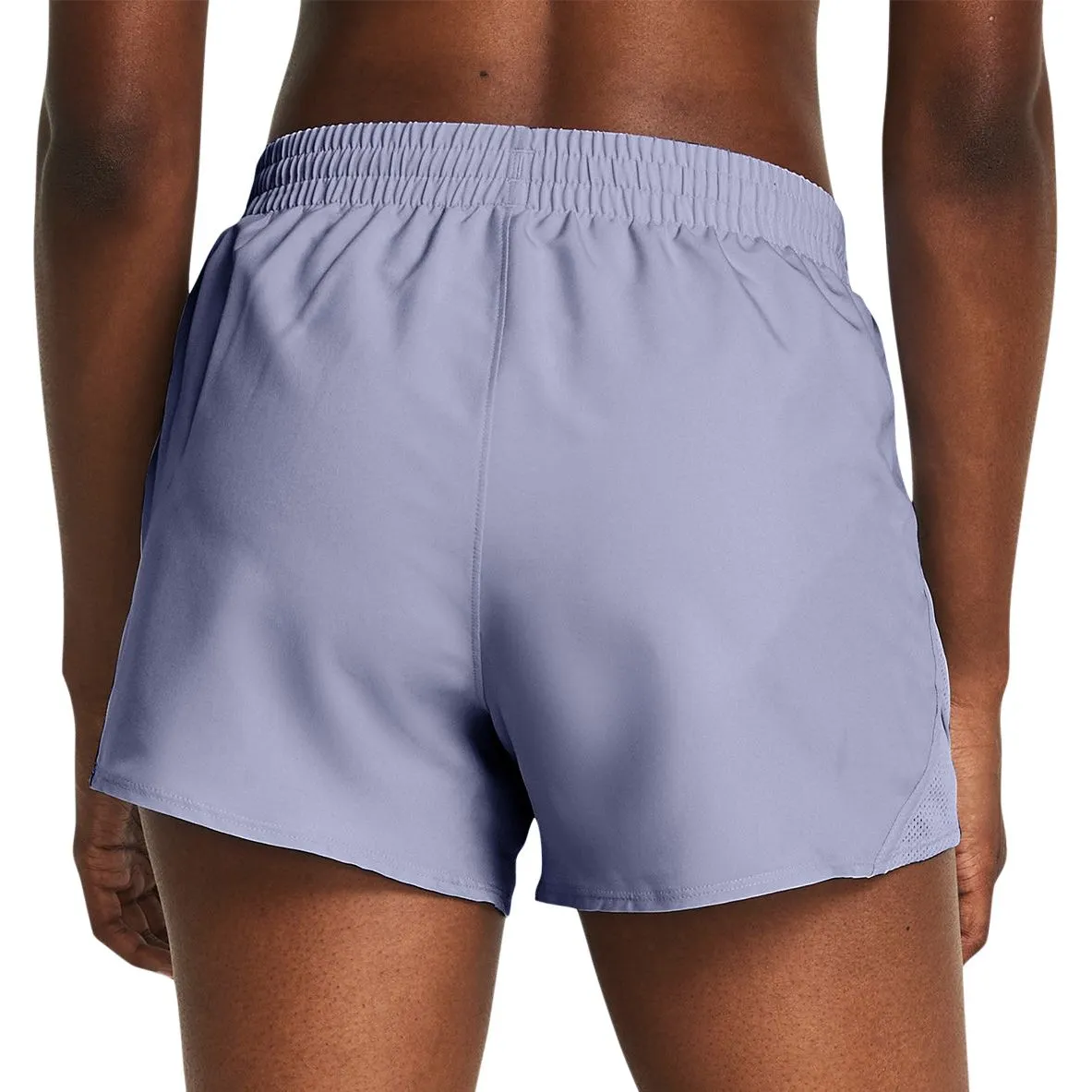 Under Armour Fly By 3 Inch Womens Running Shorts - Purple Sleek Waistband
