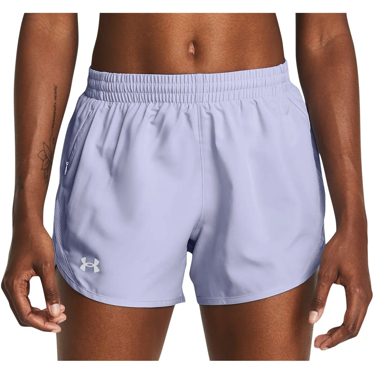 TemperatureRegulating Under Armour Fly By 3 Inch Womens Running Shorts - Purple