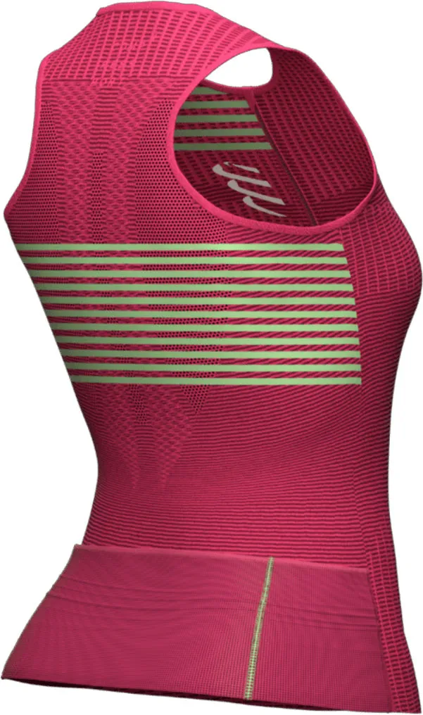 Compressport Tri Postural Womens Cycling Vest Tank Top - Pink long term projects Performance - measured