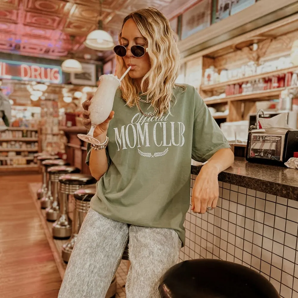 Official Mom Club Tee Comfortable Style Spandex Enhanced Elasticity