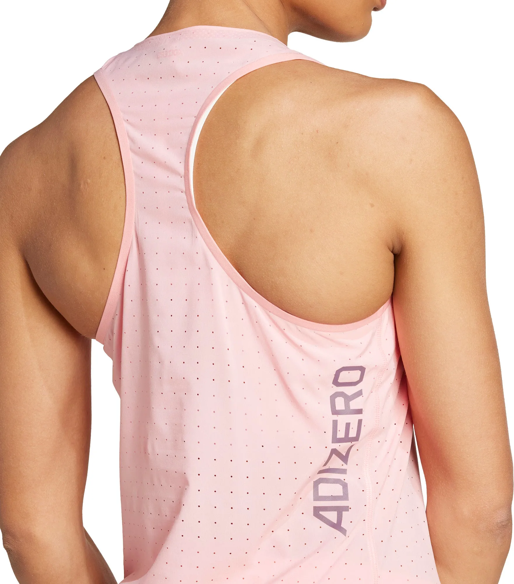 adidas Adizero Womens Running Vest Tank Top - Pink male users Dynamic Muscle Support