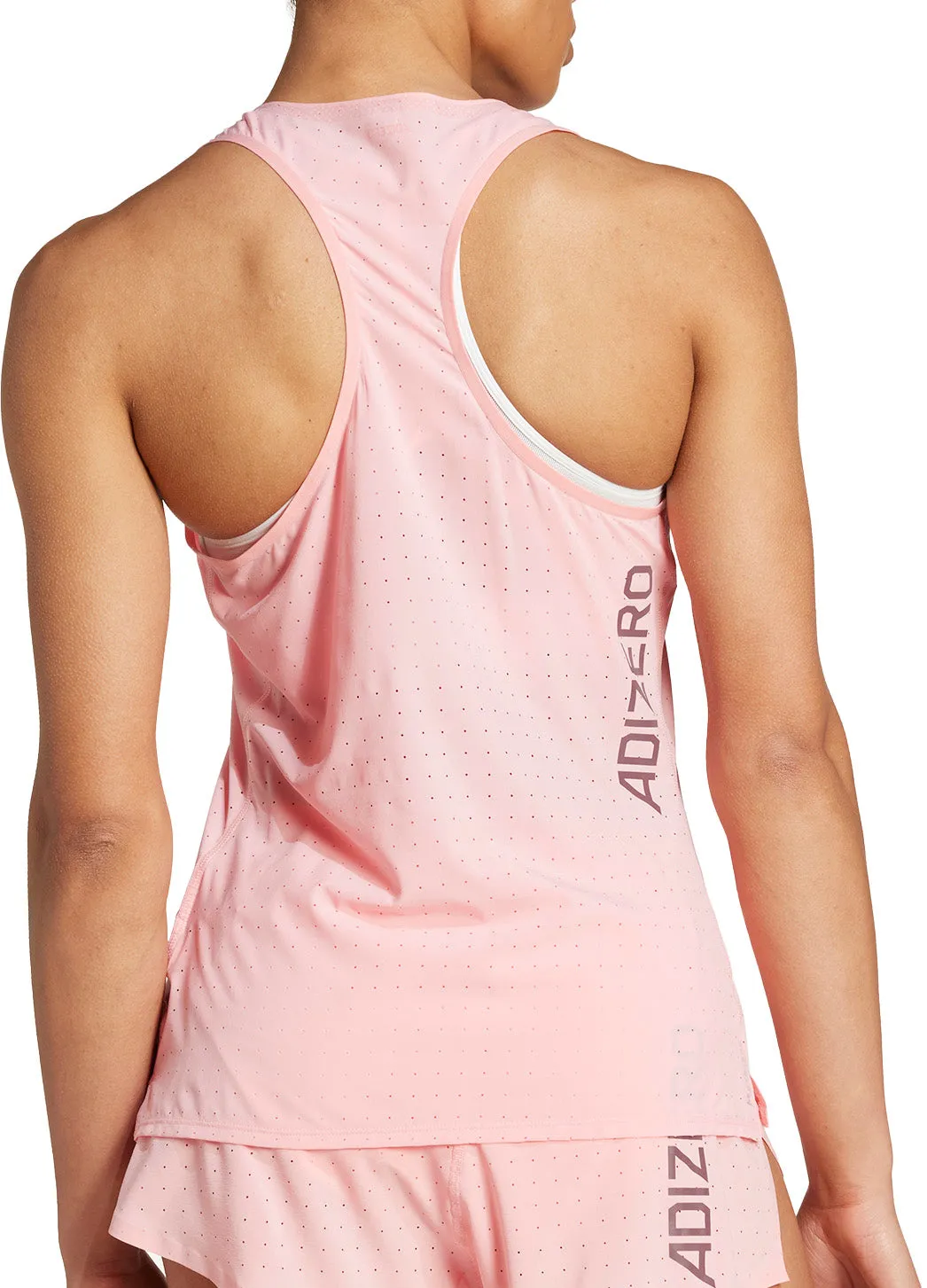 military use adidas Adizero Womens Running Vest Tank Top - Pink