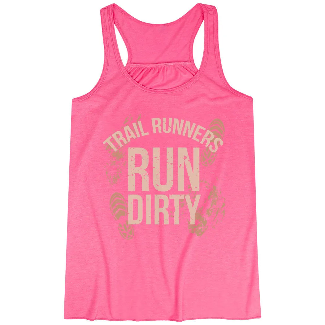 Flowy Racerback Tank Top - Run Dirty High Collar Design Moisture wicking