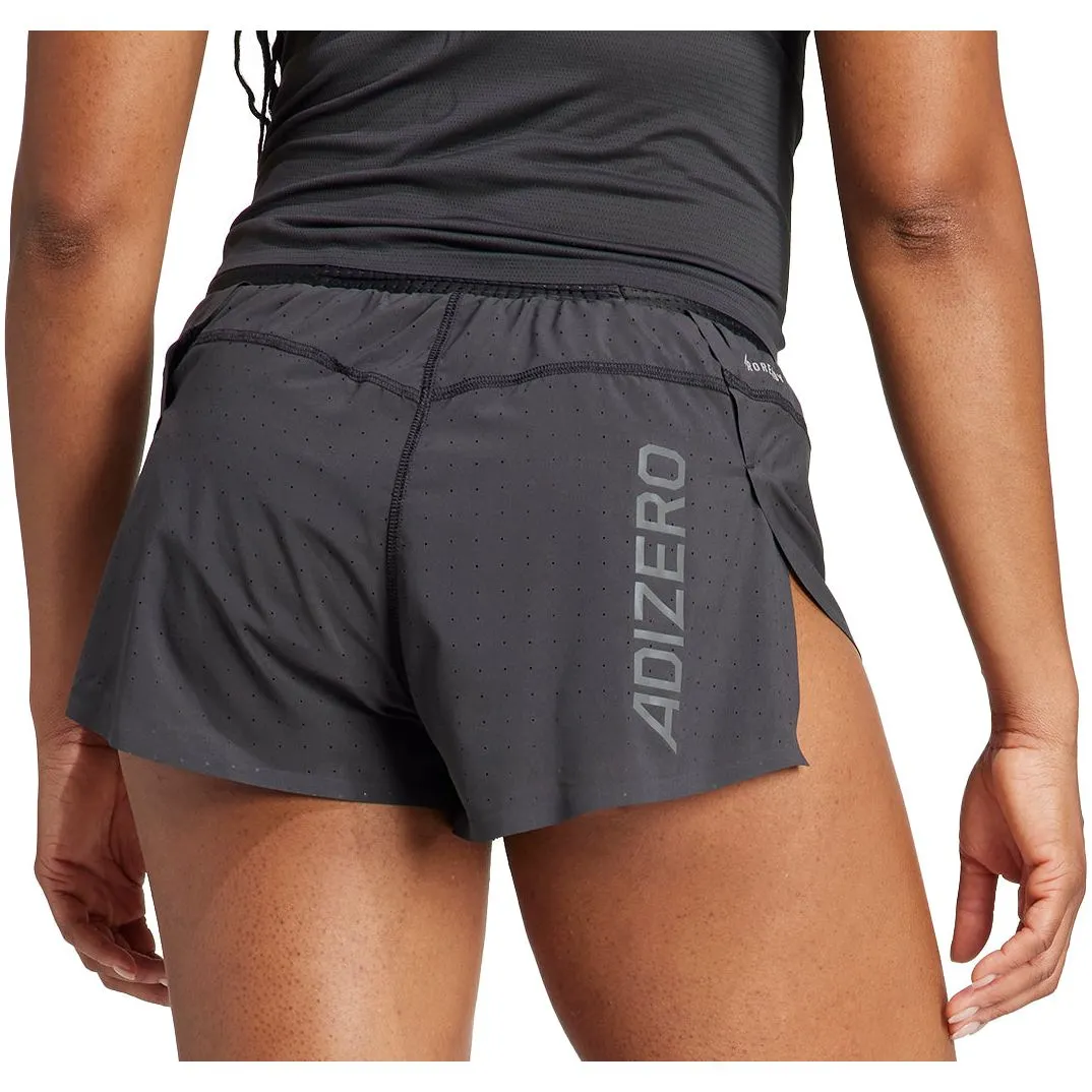 adidas Adizero Womens Split Running Shorts - Black Quick Dry Wear