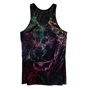 Mr. Lava Lion Tank Top Stretch Panels Water Resistant Finish