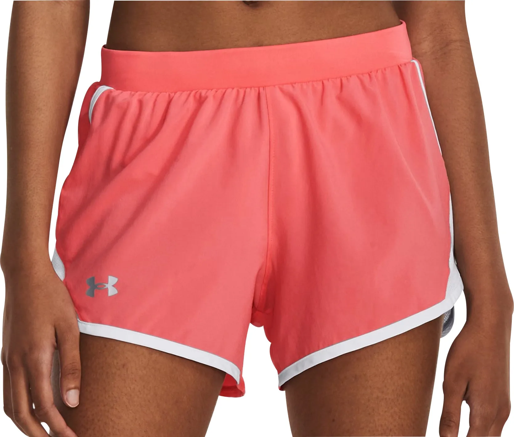 Under Armour Fly By 2.0 Womens Running Shorts - Pink school clothing Stain-Resistant