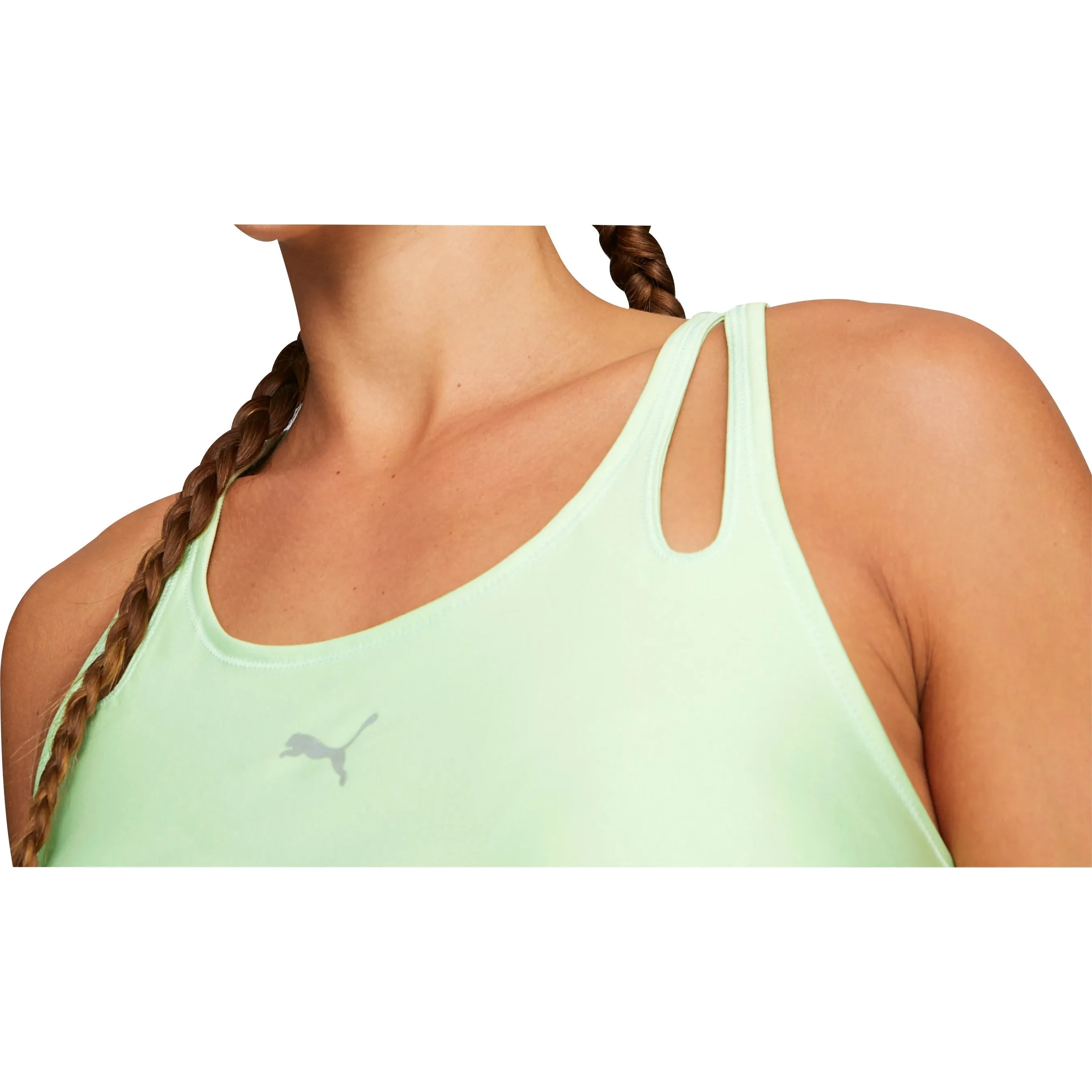 Durable Blends Puma Run Ultraform Womens Running Cropped Vest Tank Top - Green