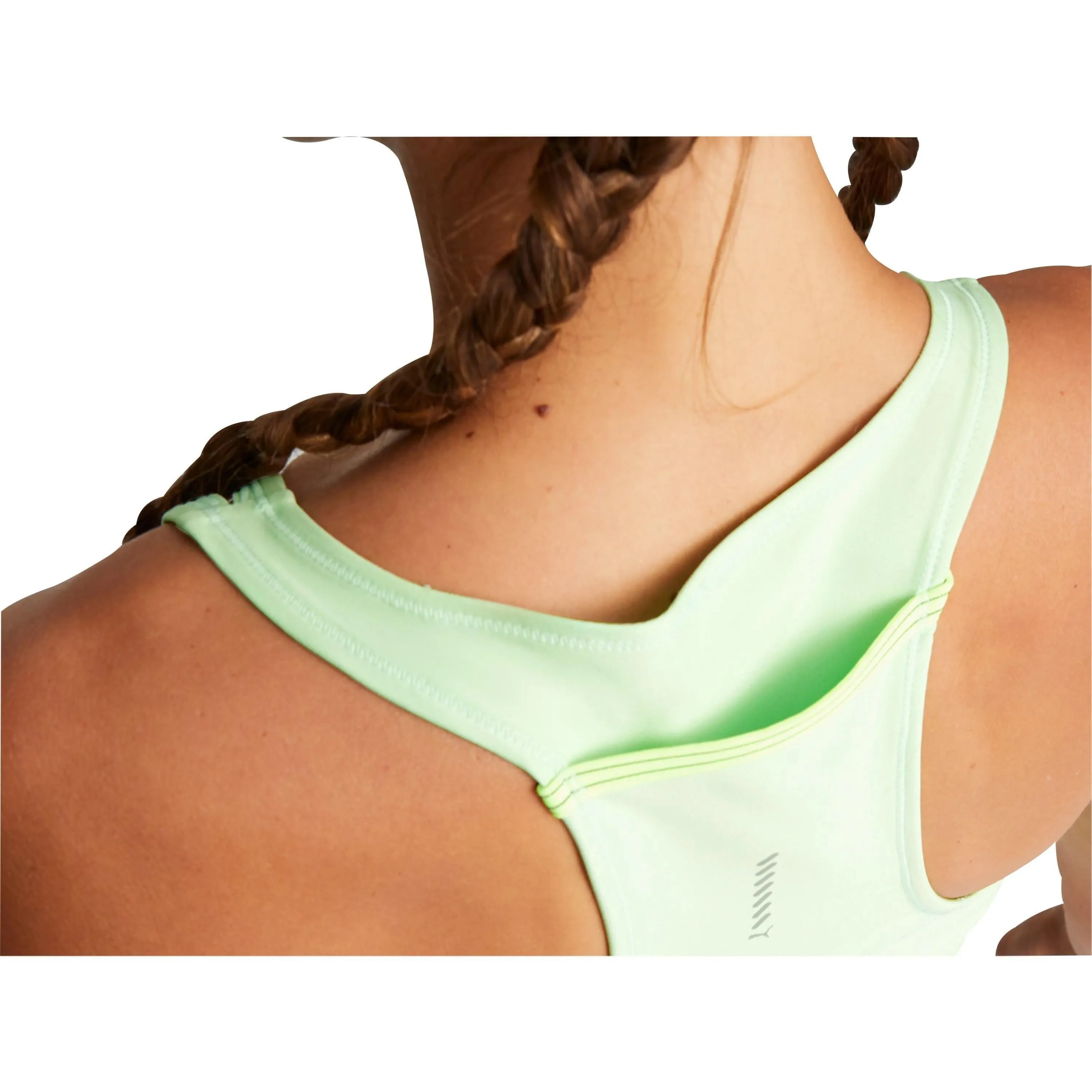 Motion Enhanced Puma Run Ultraform Womens Running Cropped Vest Tank Top - Green