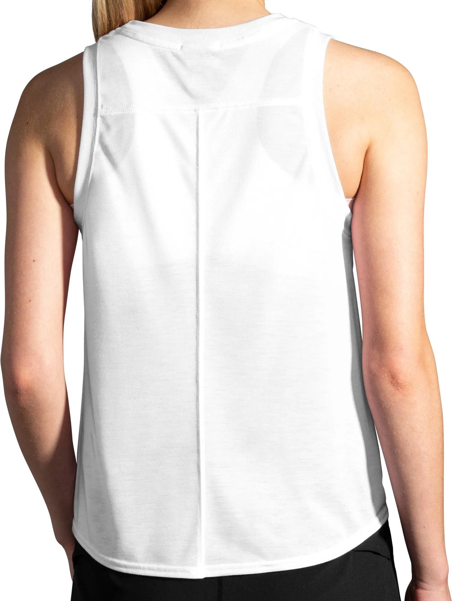 Moisture Activated Cooling Brooks Distance Graphic Womens Running Vest Tank Top - White