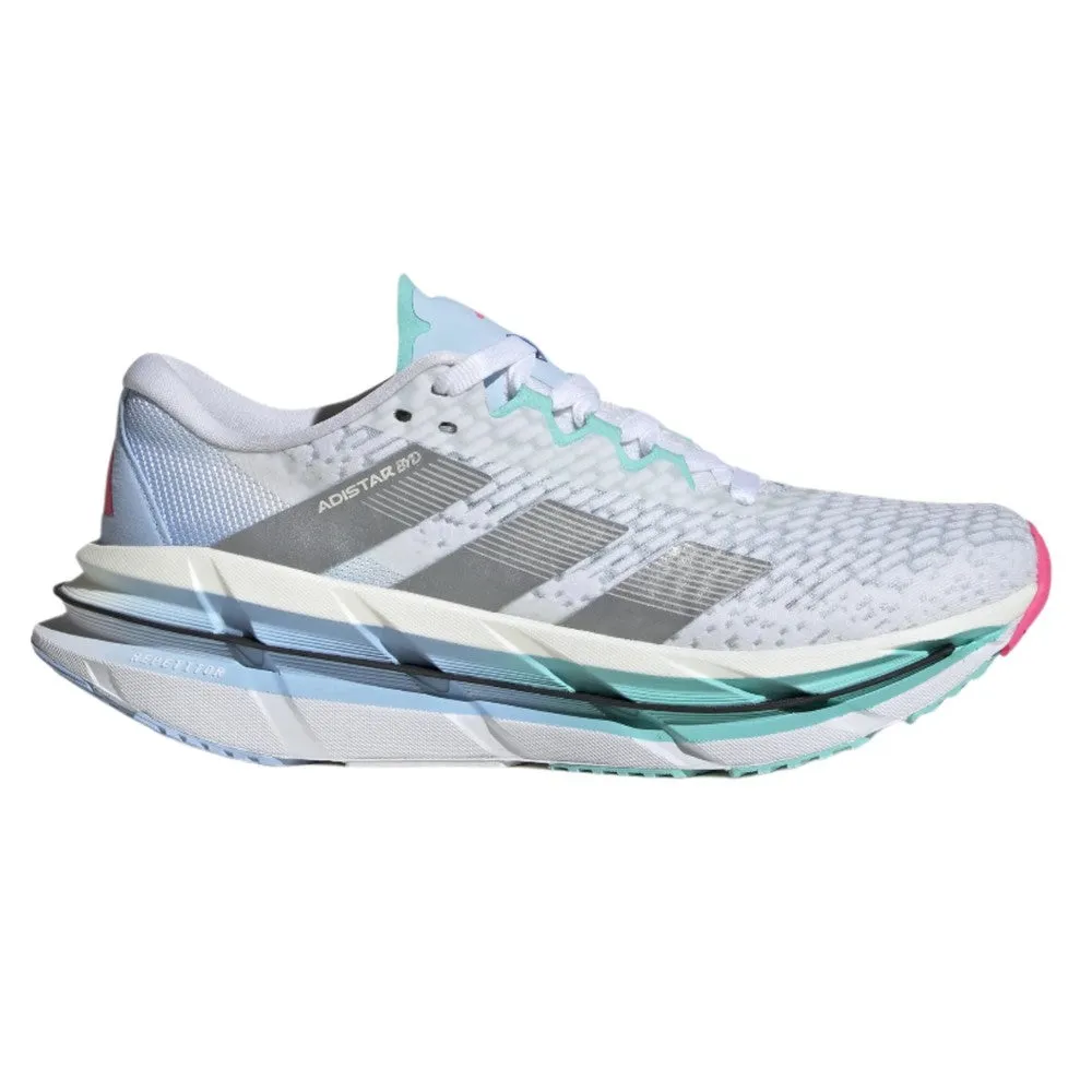 Adidas Adistar BYD (Womens) - Cloud White/Night Metallic/Flash Aqua Balance Control moisture - management
