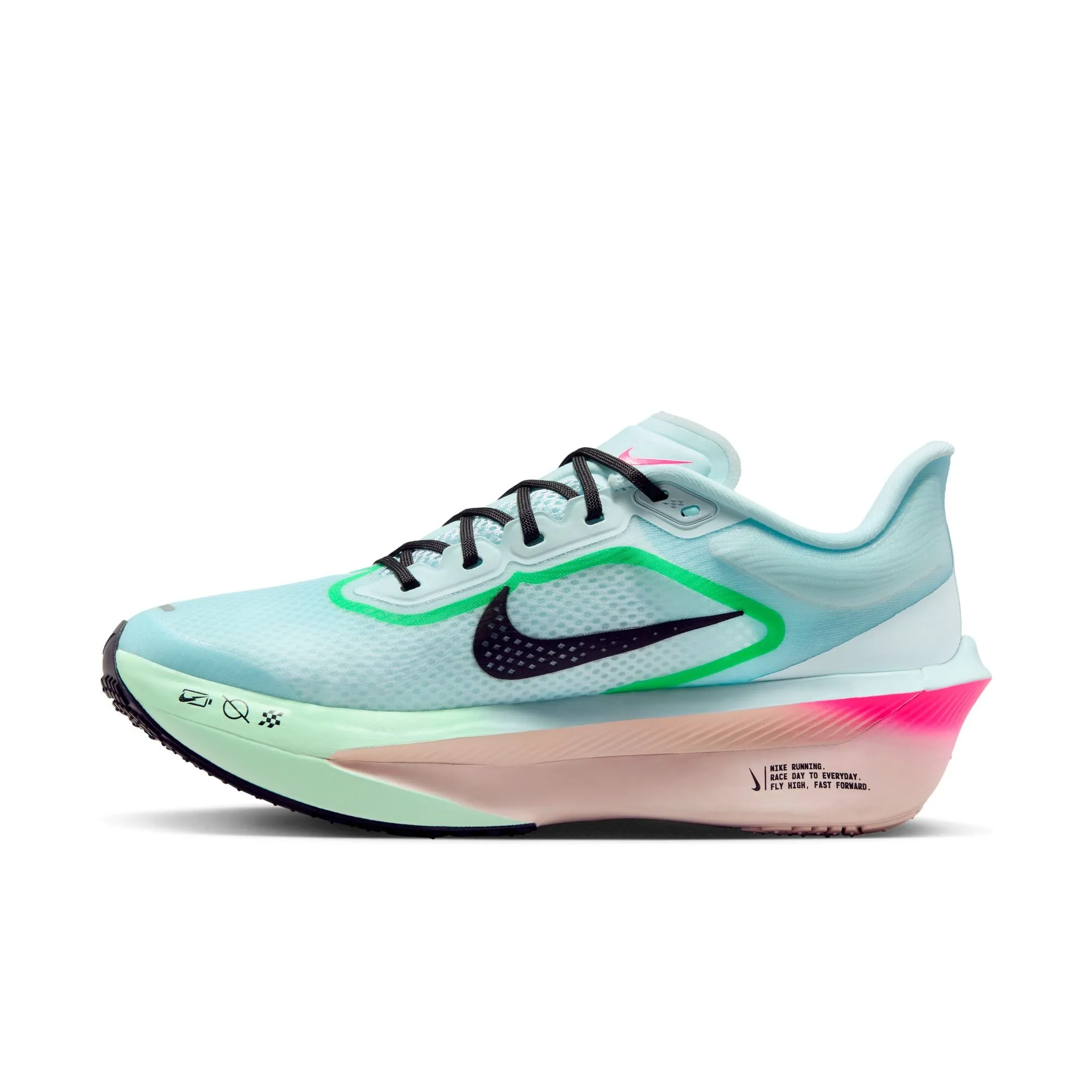 gravel running shoes Bonded Overlays Women's Zoom Fly 6 Running Shoes Glacier Ice / Hyper Pink / Green Shock / Black