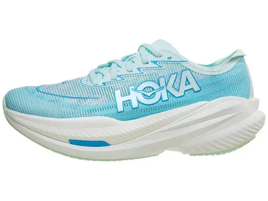embroidered - finish - design shoes Hoka | Mach X2 | Women's | Snow Melt/Blue Spark