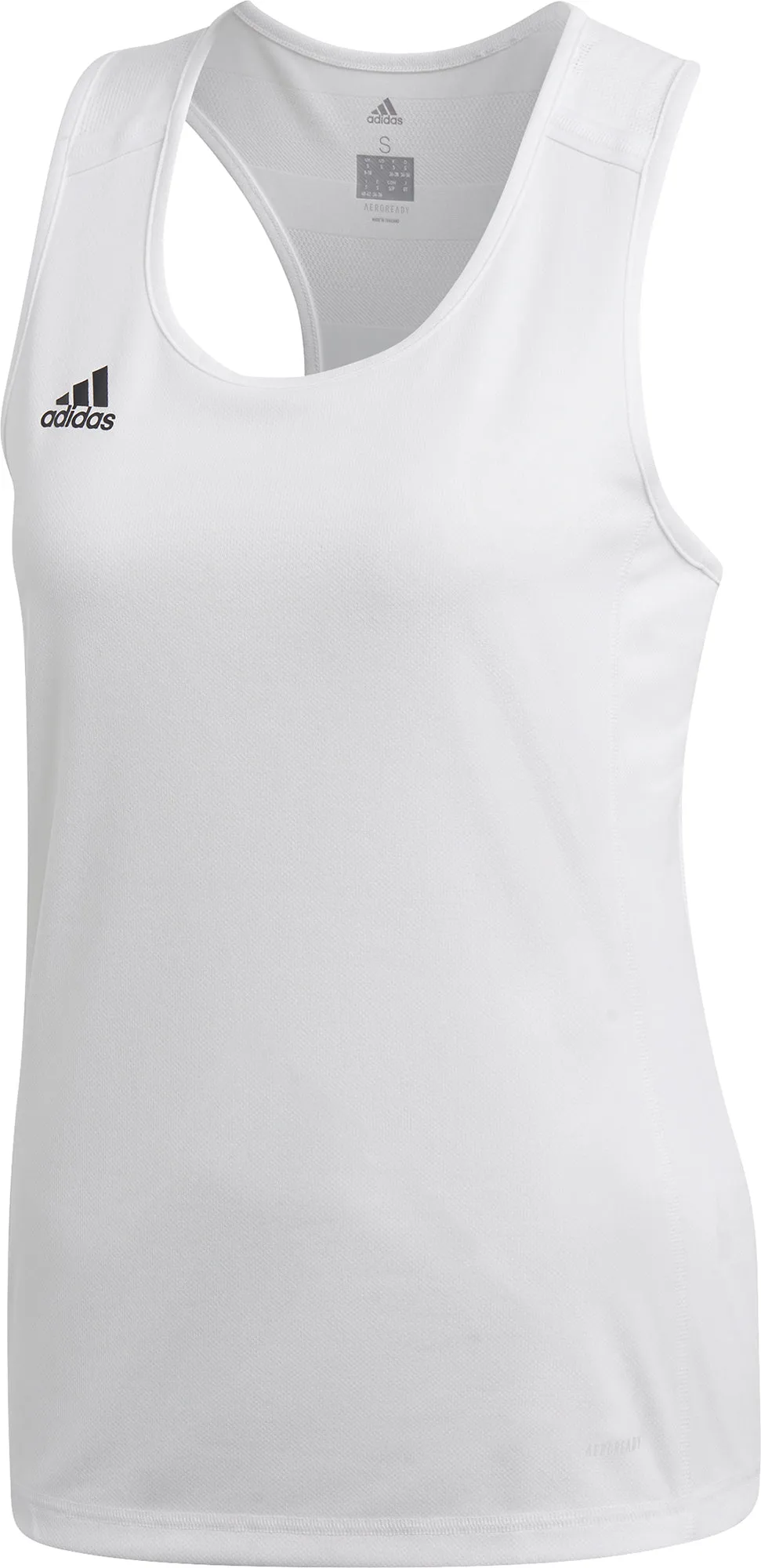 adidas T19 Womens Training Vest Tank Top - White Training Outfit Logistics - friendly