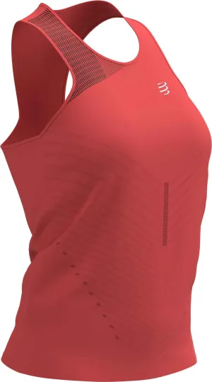 Ribbed Trim civilian use adaptation Compressport Performance Womens Running Vest Tank Top - Pink