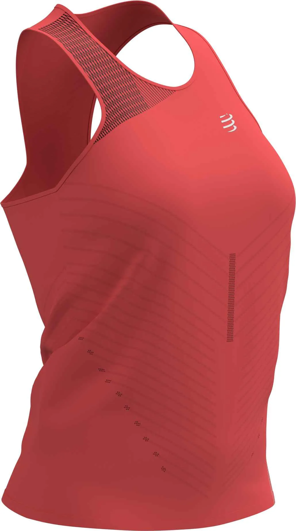 Ribbed Trim civilian use adaptation Compressport Performance Womens Running Vest Tank Top - Pink