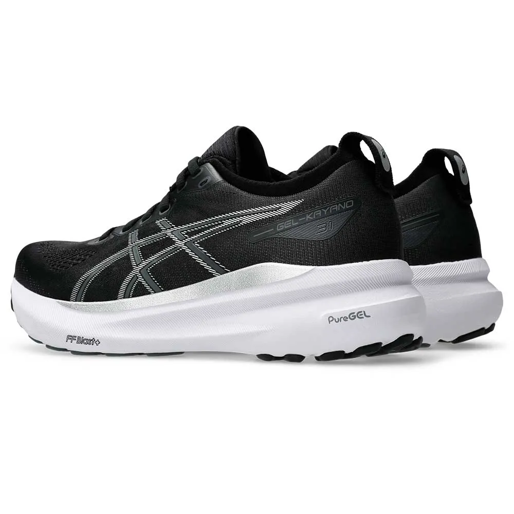 Easy Slip   On Women's Gel-Kayano 31 Running Shoe - Black/Pure Silver - Narrow (2A)