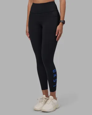 Four Way Daily Routine Rep Ultra High-Rise 7/8 Legging Pockets - Black-Power Cobalt