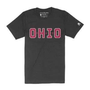 Reinforced Shoulder Stitching Easy Look O-H-I-O Block Ohio - MENS/Unisex Crew T-Shirt