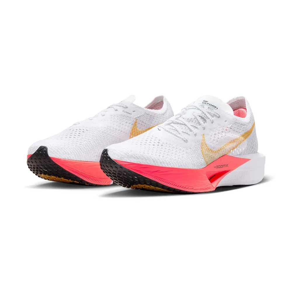 Women's Nike ZoomX Vaporfly Next% 3 Running Shoe - White/Topaz Gold/Sea Coral - Regular (B) yellow running shoes