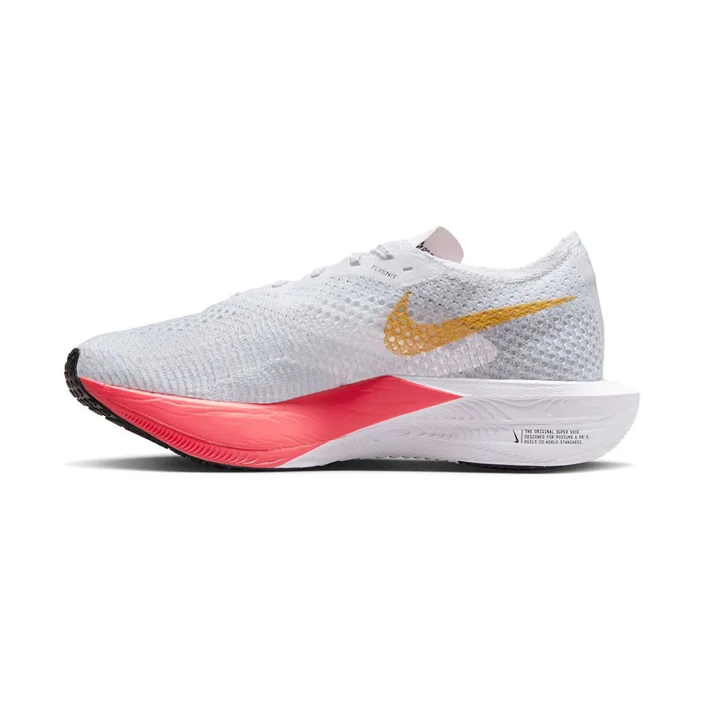 Women's Nike ZoomX Vaporfly Next% 3 Running Shoe - White/Topaz Gold/Sea Coral - Regular (B) grass running Airflow Channel Technology