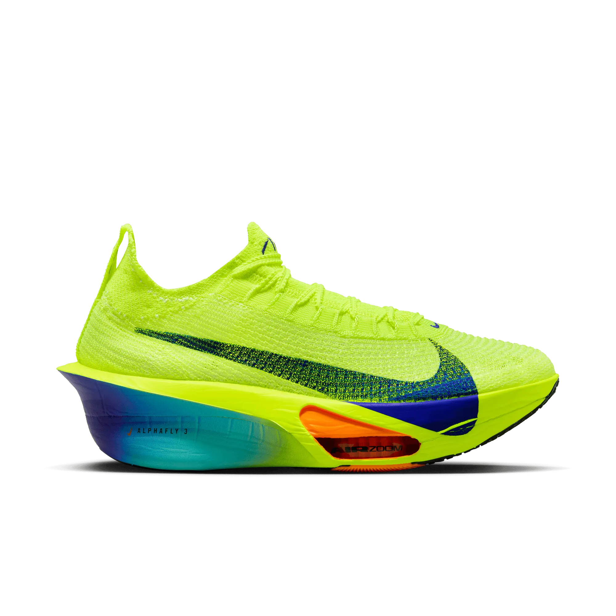 rainy running Women's Alphafly 3 "Fast Pack" (700 - Volt/Concord/DustyCactus/Total Orange)