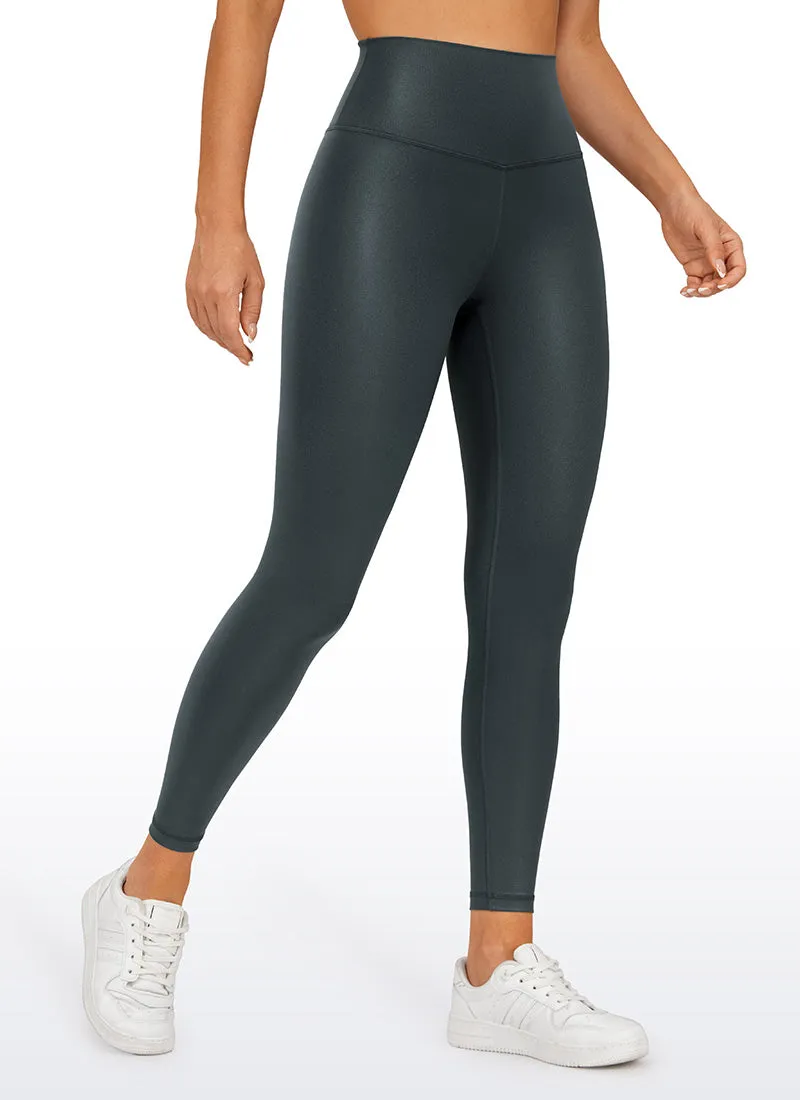 Breathable Leggings Material Soft and Supportive Matte Faux Leather Legging 25''