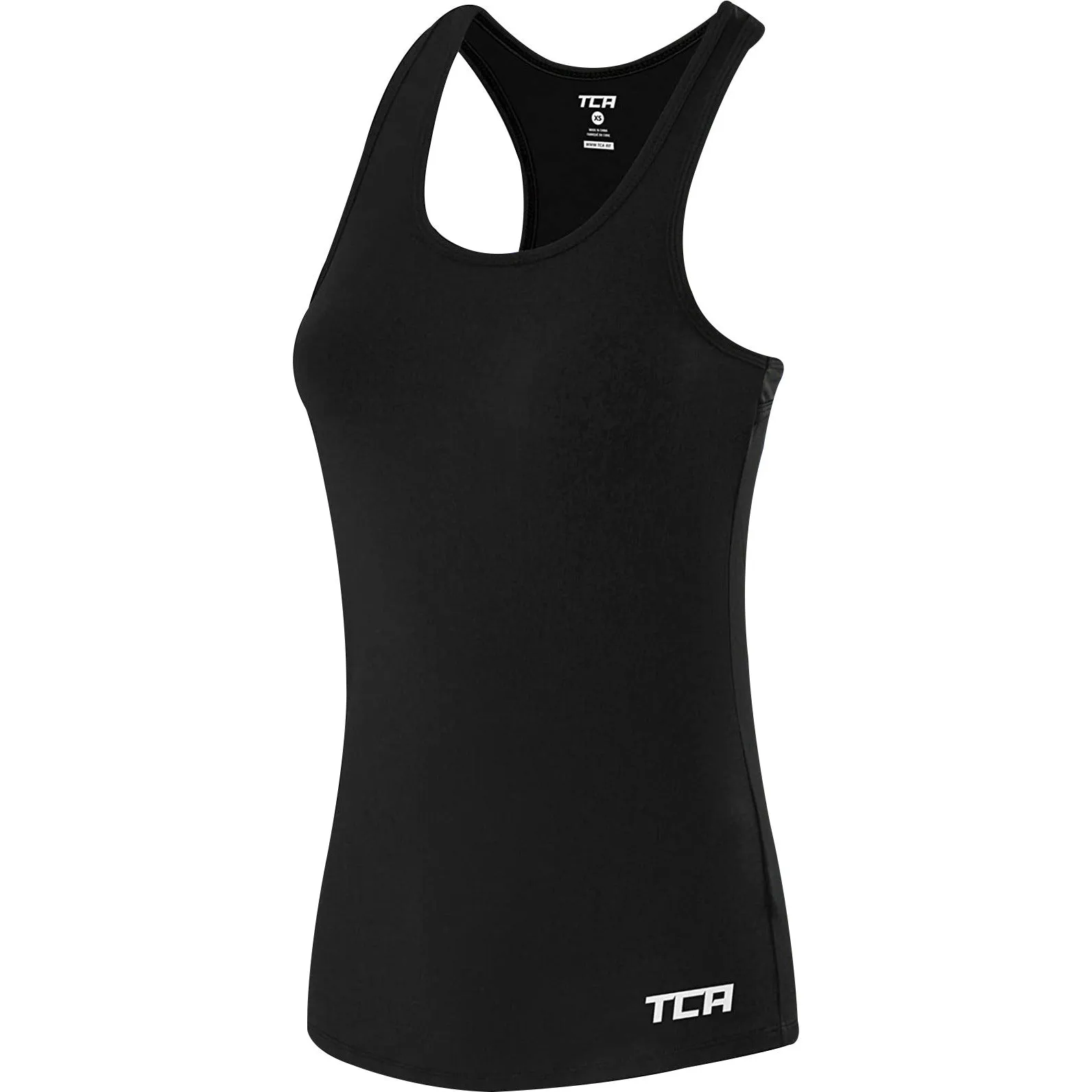 TCA Tech Racerback Womens Running Vest Tank Top - Black marine Dynamic Tension Control