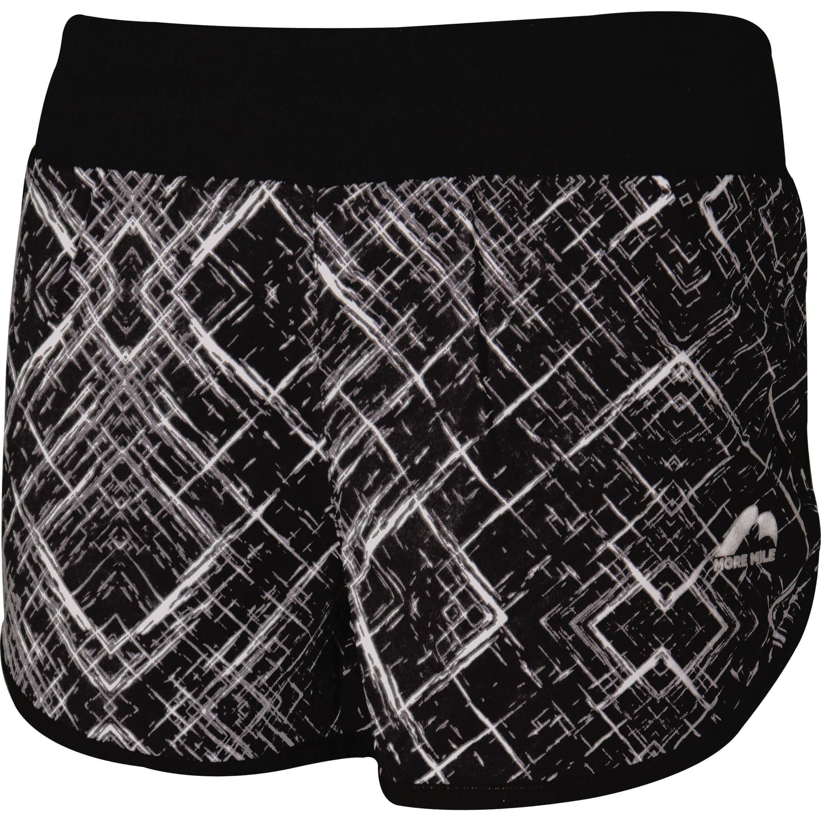 More Mile Go For It Womens Running Shorts - Black EcoFriendlyMaterials Low-waisted