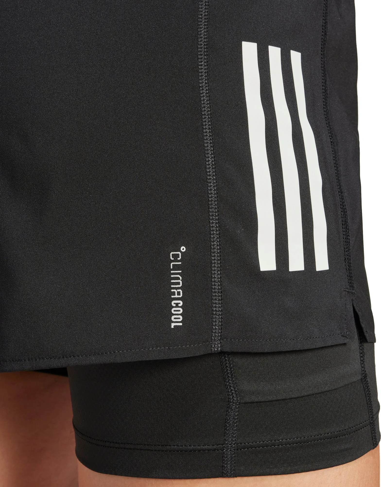 adidas Own The Run ClimaCool 2 In 1 Womens Running Shorts - Black Hand washable