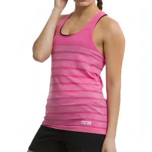 Performance Fabric Tagless Neck TCA QuickDry SuperKnit Womens Running Vest Tank Top - Pink