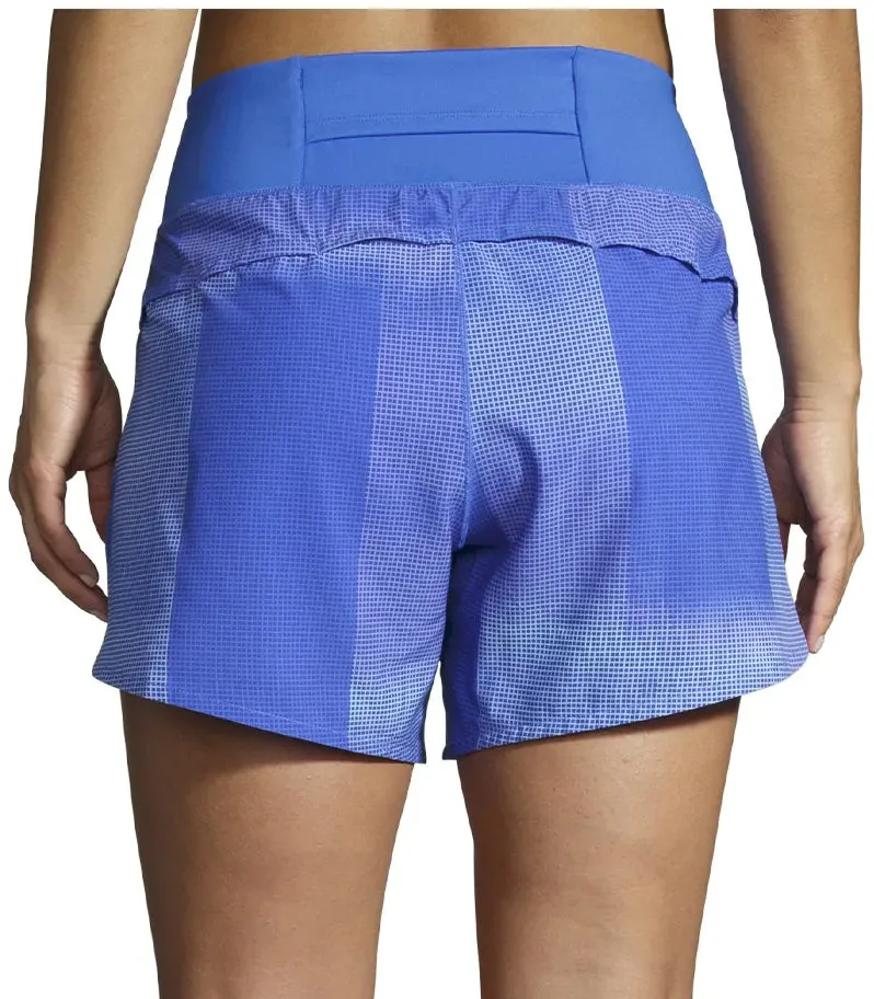 Quick Fit Design Fun Patterns Brooks Chaser 5 Inch Womens Running Shorts - Blue