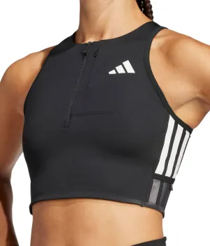 adidas Adizero Gel Pocket Womens Running Crop Top - Black high - pressure environment Cutting - edge