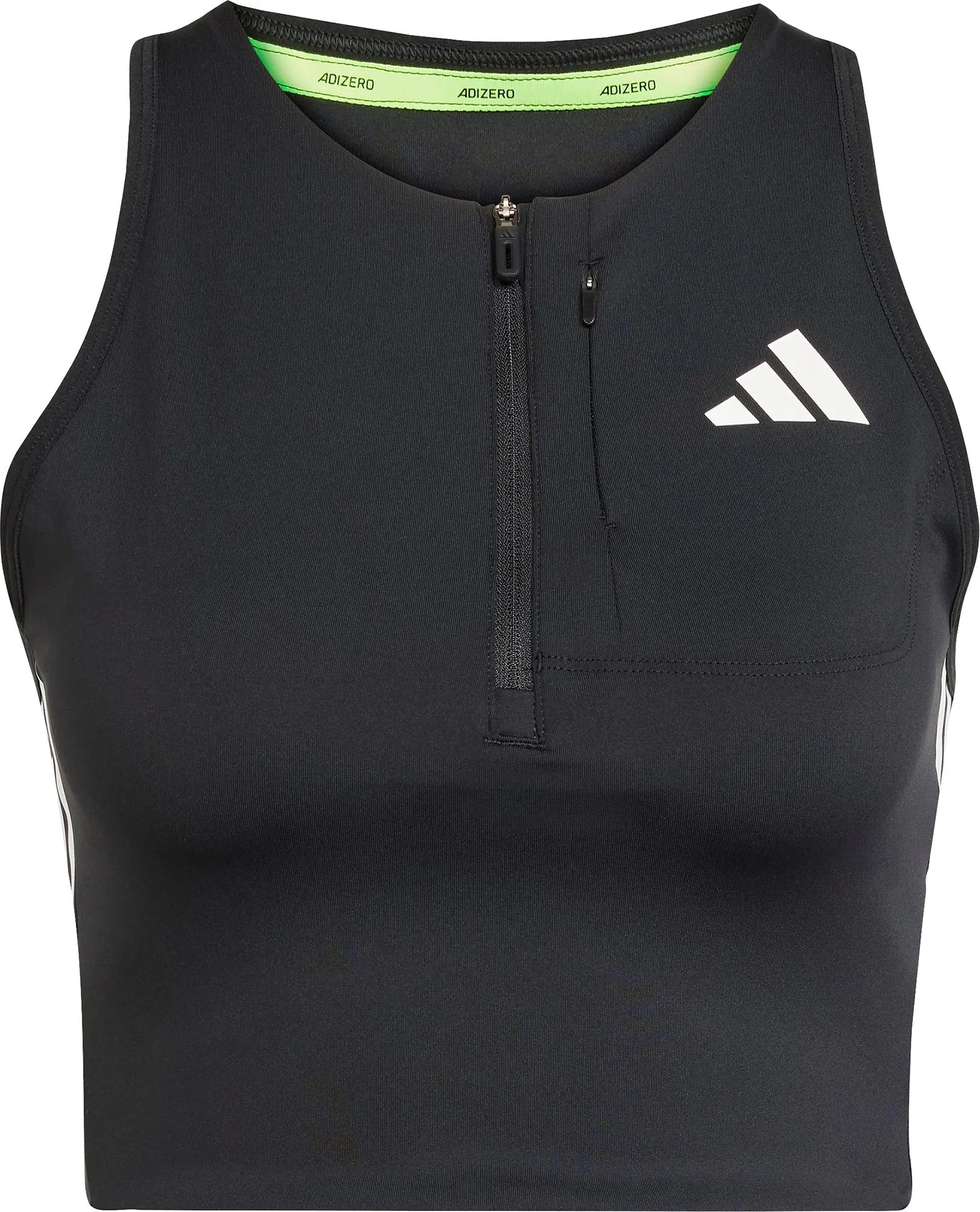 Outdoor Cool adidas Adizero Gel Pocket Womens Running Crop Top - Black