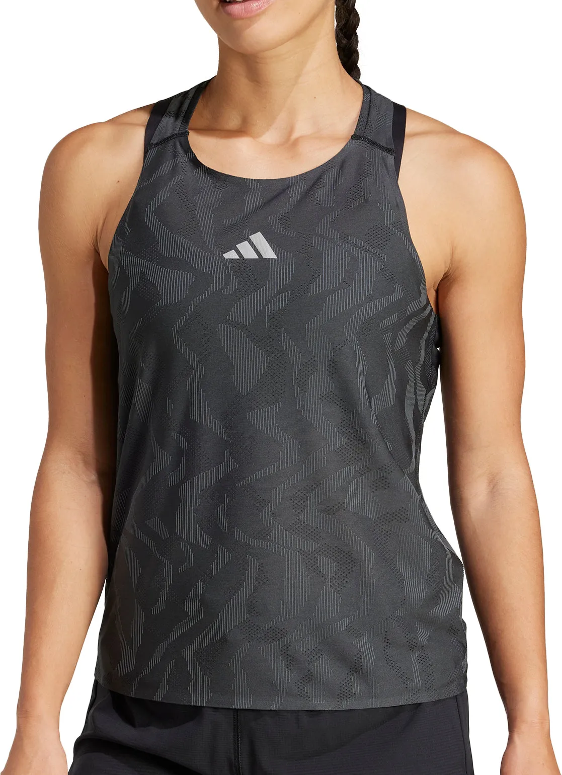 HighDensity Padding adidas Ultimate Engineered ClimaCool  Womens Running Vest Tank Top - Black