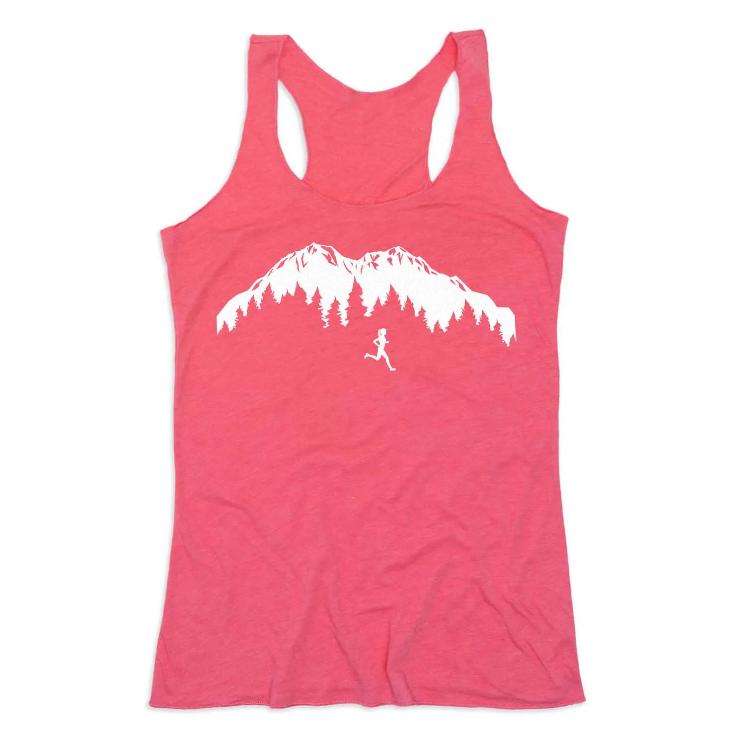 High Collar Design Women's Everyday Tank Top - Trail Runner in the Mountains