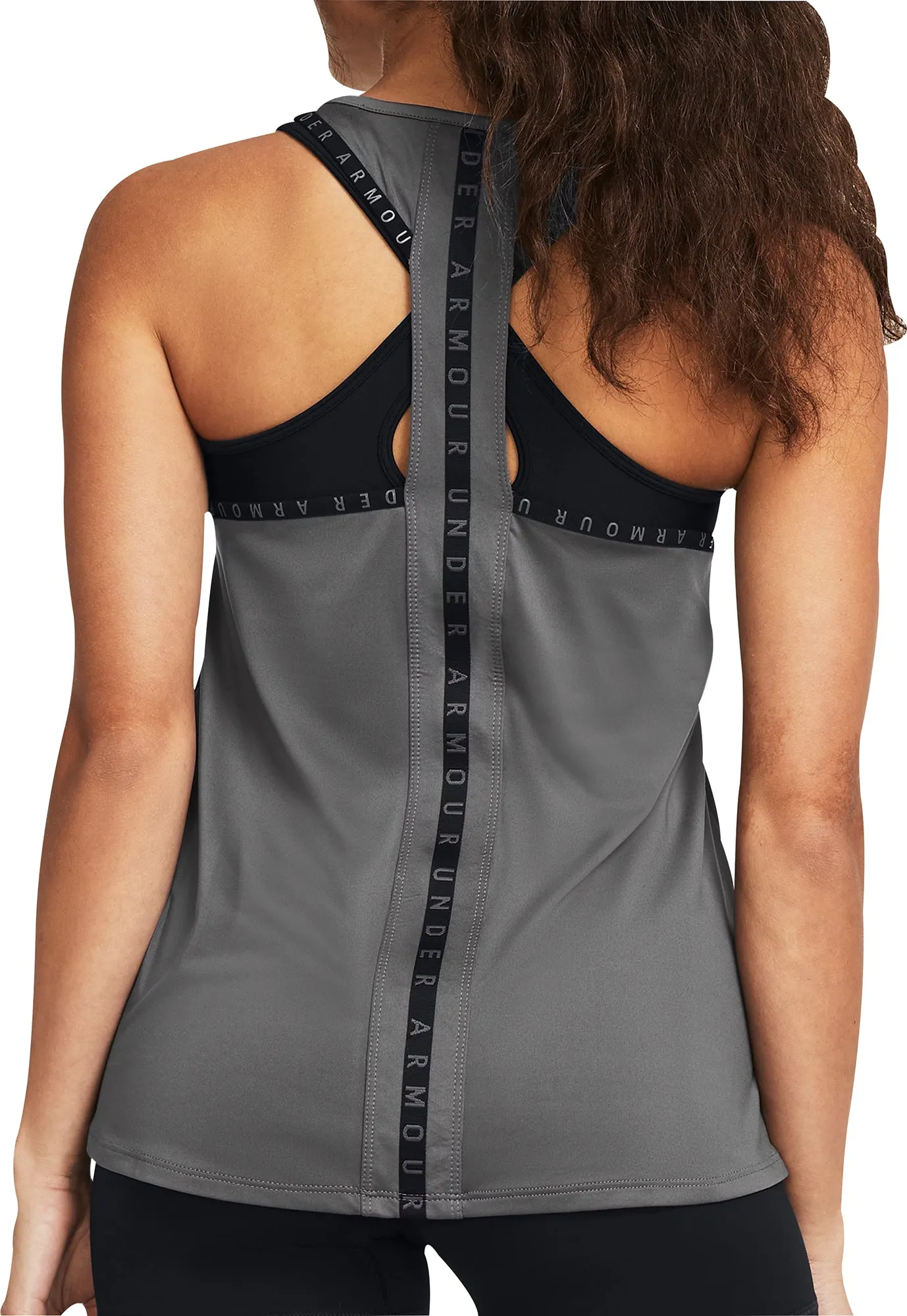 Under Armour Knockout Womens Running Vest Tank Top - Grey ShockAbsorbing Core