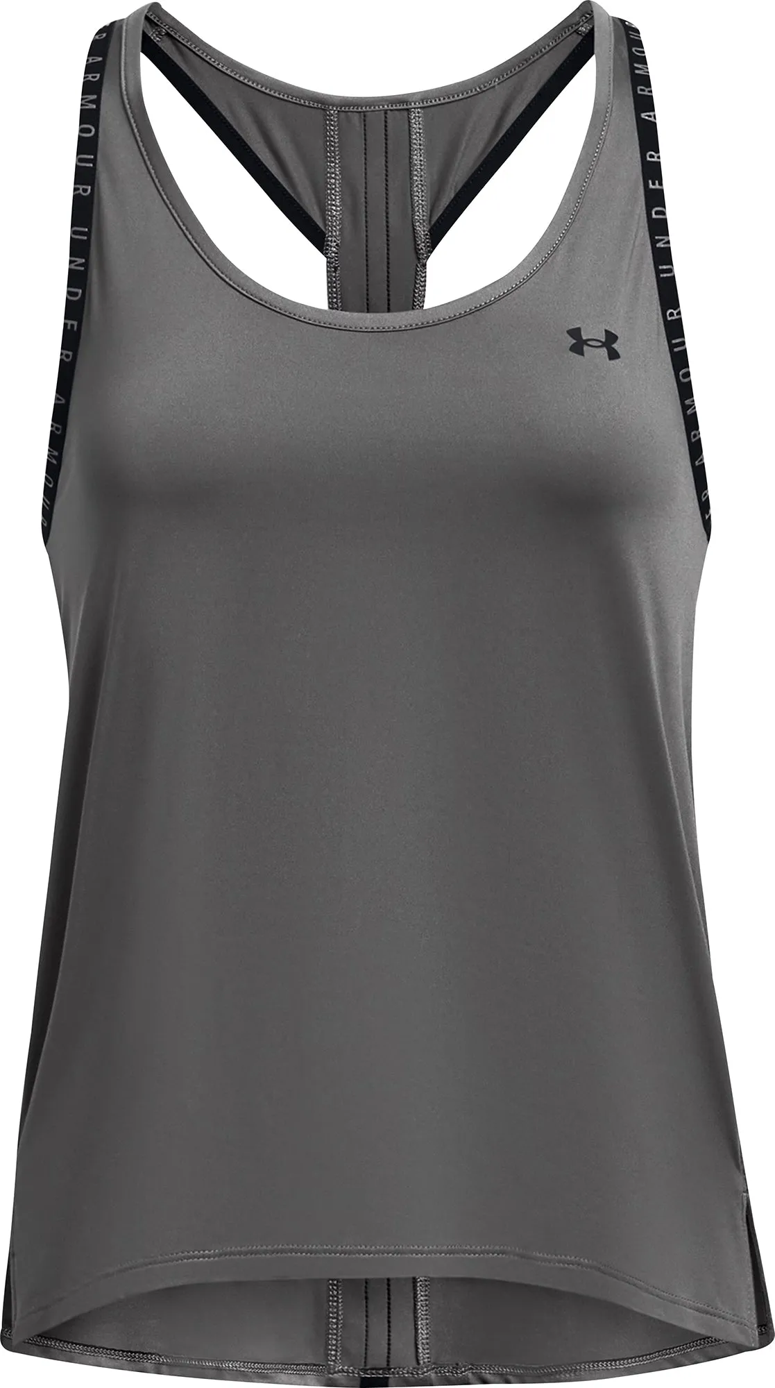 Ergonomic Armhole Shape Stretch Fit Under Armour Knockout Womens Running Vest Tank Top - Grey