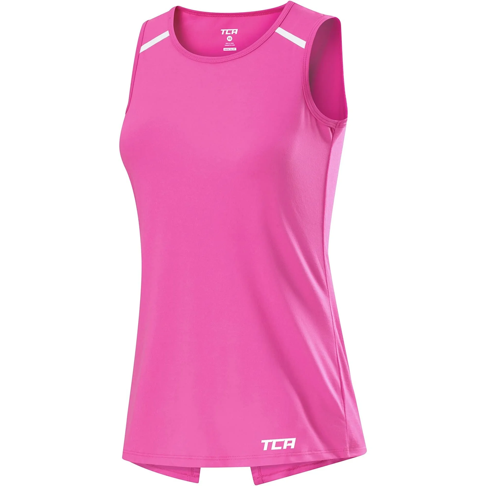square shape Sustainability - focused TCA Crossback Cooling Womens Training Vest Tank Top - Pink