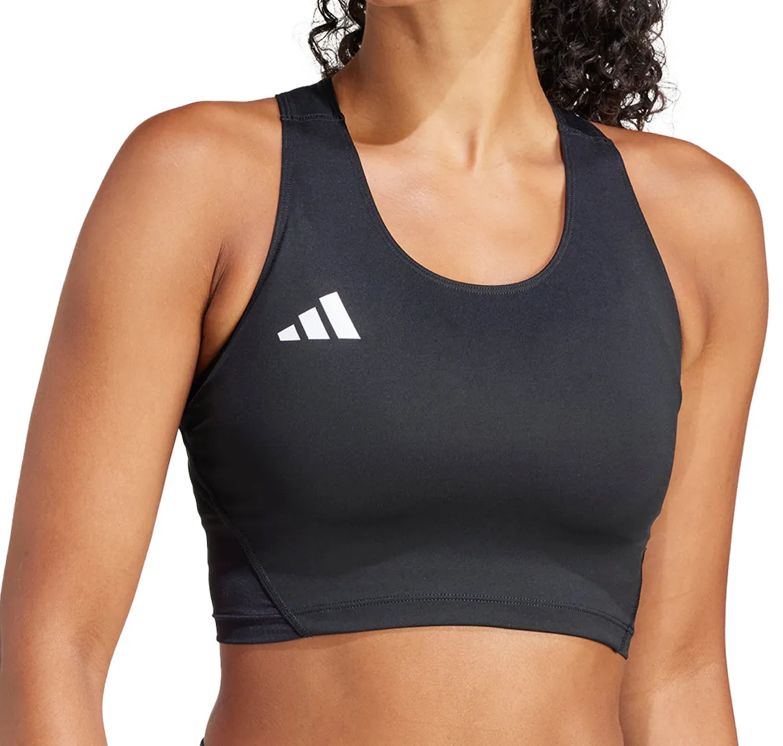 high altitude use rural scene adidas Adizero Essentials Womens Running Crop Top - Black
