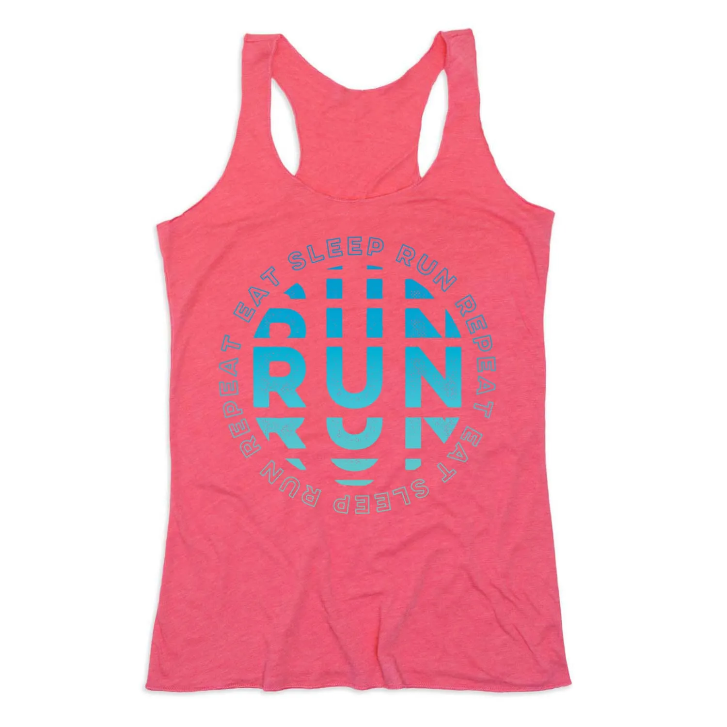 Sun Safe High Neck Cut Women's Everyday Tank Top - Eat Sleep Run Repeat