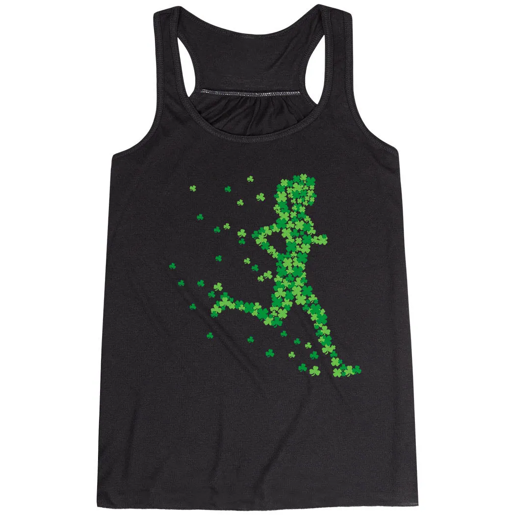 Flowy Racerback Tank Top - Lucky Runner Girl Thermal Regulation Fabric well - ventilated