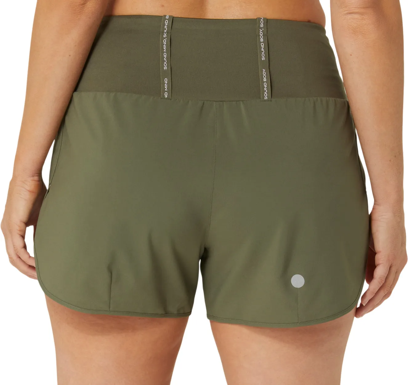 Asics Road 3.5 Inch Womens Running Shorts - Green stretchy design
