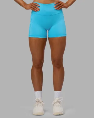 Fresh Fit Fusion High-Rise 4" Short Pockets - Blue Atoll