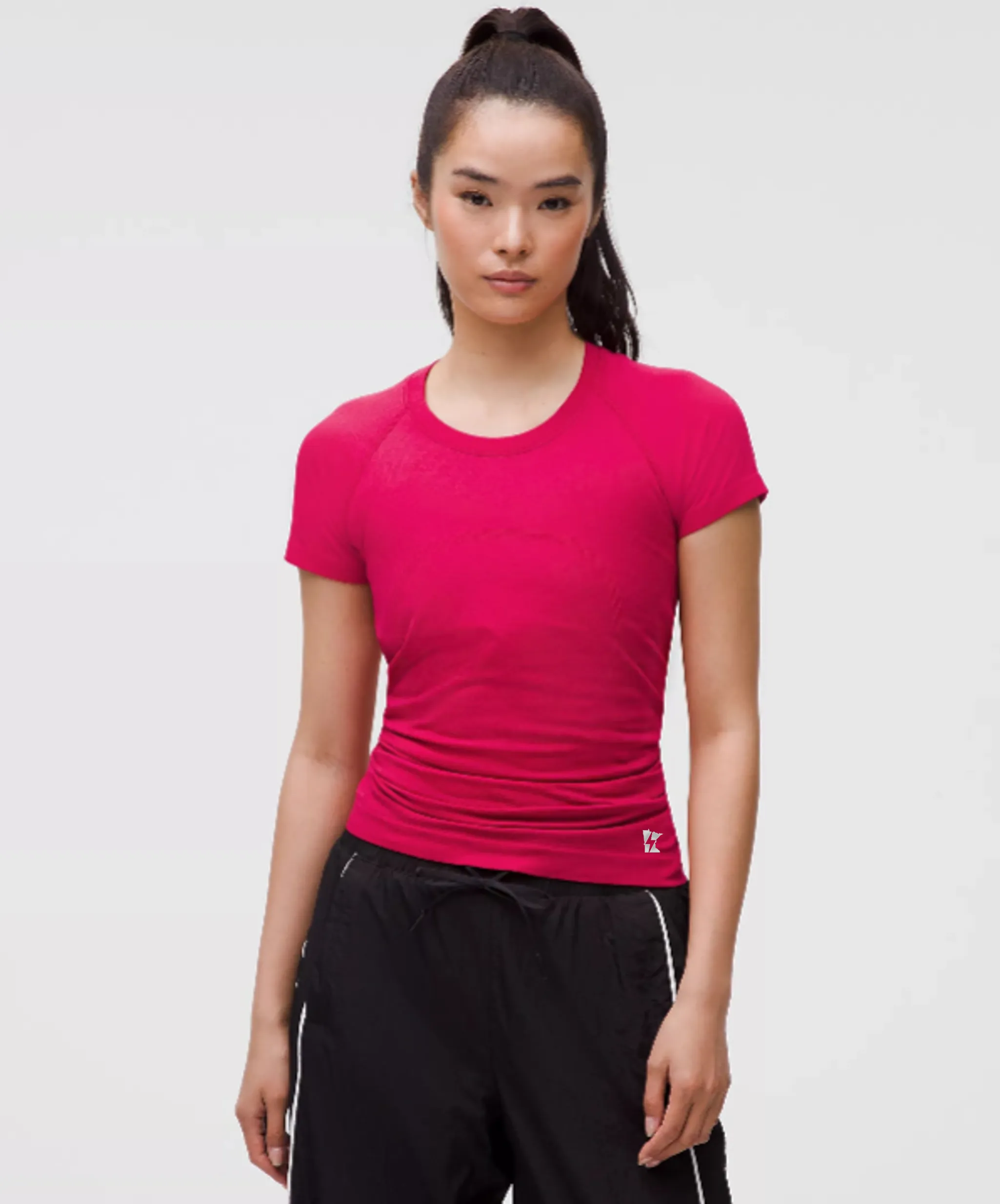 Women's Swiftly Tech Short-Sleeve Shirt 2.0 *Hip Length (Pink Dragonfruit) Evening Glow Durable Stitching
