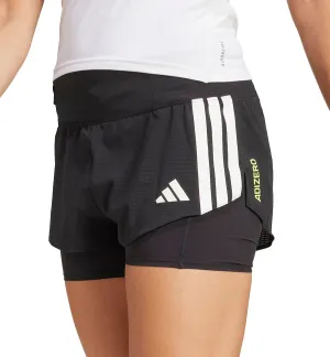 adidas Adizero Gel Pocket 2 In 1 Womens Running Shorts - Black Multi Pocket Design