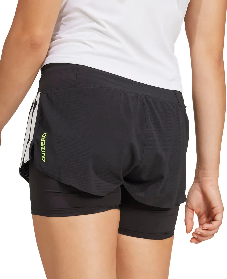 new semester Style Choice adidas Adizero Gel Pocket 2 In 1 Womens Running Shorts - Black