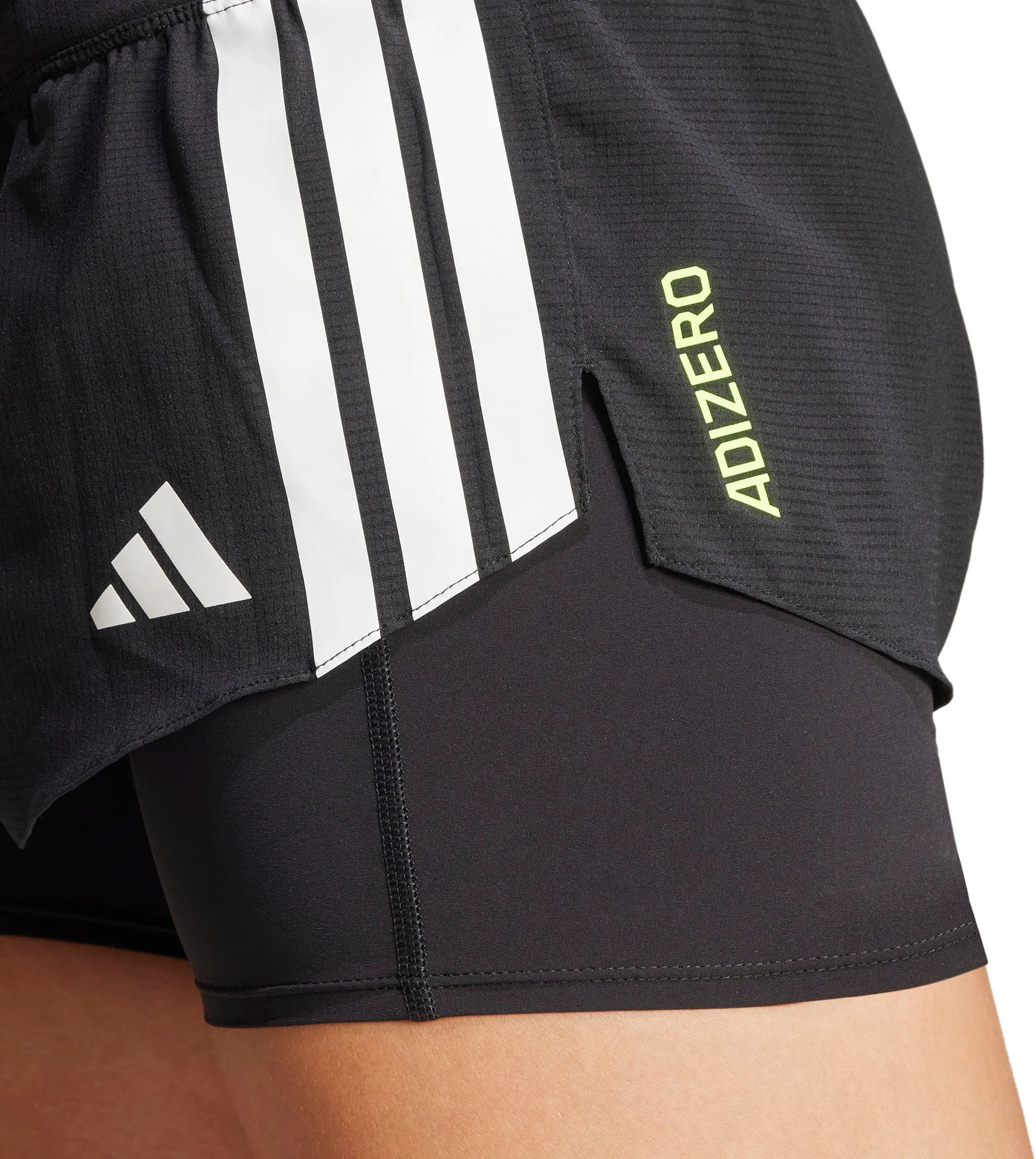 adidas Adizero Gel Pocket 2 In 1 Womens Running Shorts - Black Eco Friendly Fabric Everyday Feel