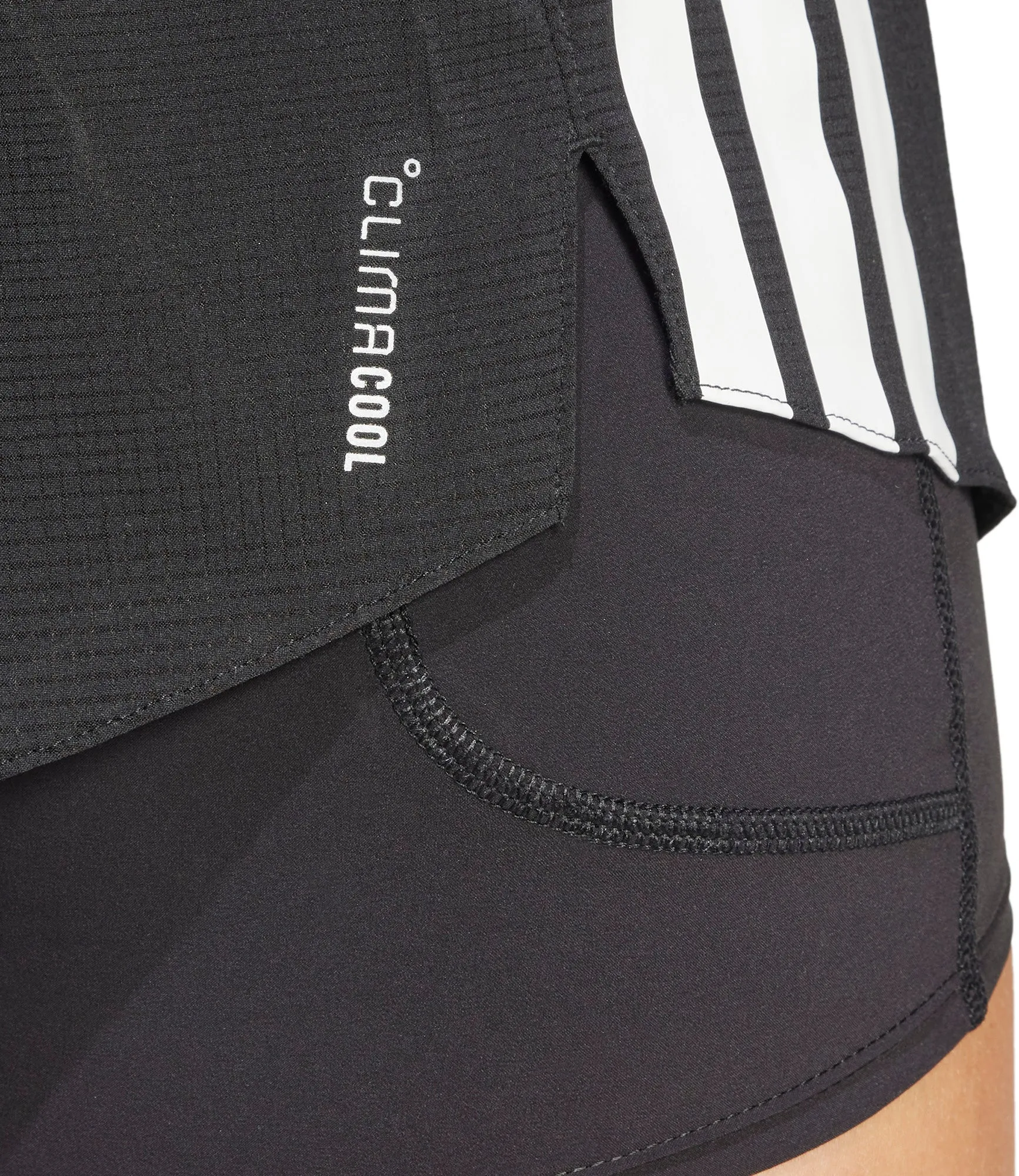 adidas Adizero Gel Pocket 2 In 1 Womens Running Shorts - Black Luxury Feel embroidery work